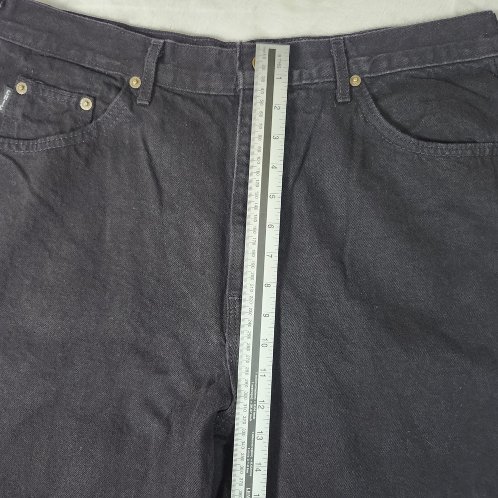 Chic Tapered Jeans Womens 33 Black Excellent Vintage High Waisted Denim - Picture 5 of 12
